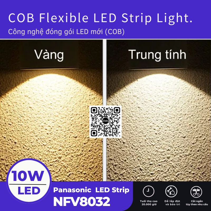 LED Dây Panasonic COB NFV8032 – Giải Pháp Ánh Sáng Chuẩn Kỹ Thuật Cho Thiết Kế Nội Thất